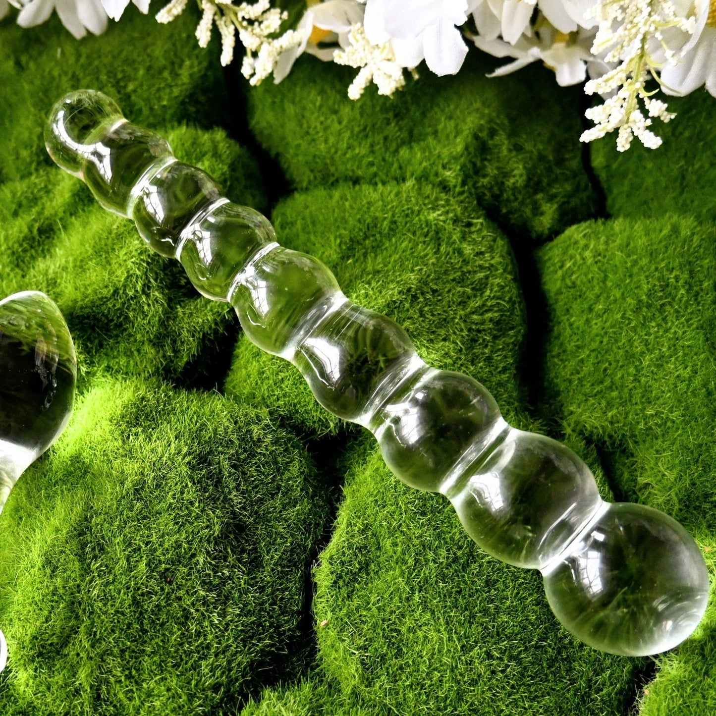 Hyacinth Beaded Glass Dildo - OH WHAT BEAUTY