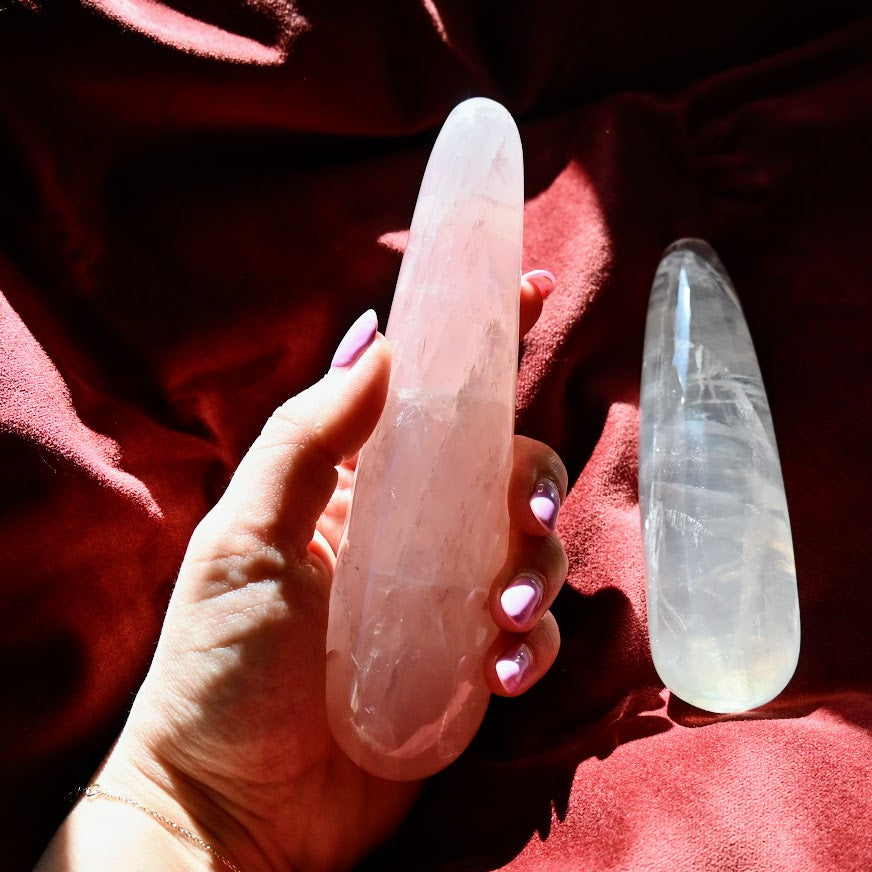 Natural Crystal Wand - Rose Quartz Yoni Crystals