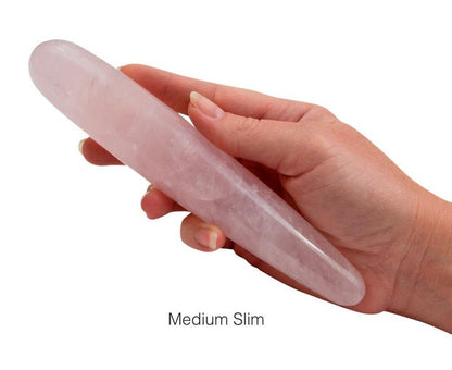 Natural Rose Quartz Medium Slim Dildo Pleasure Wand